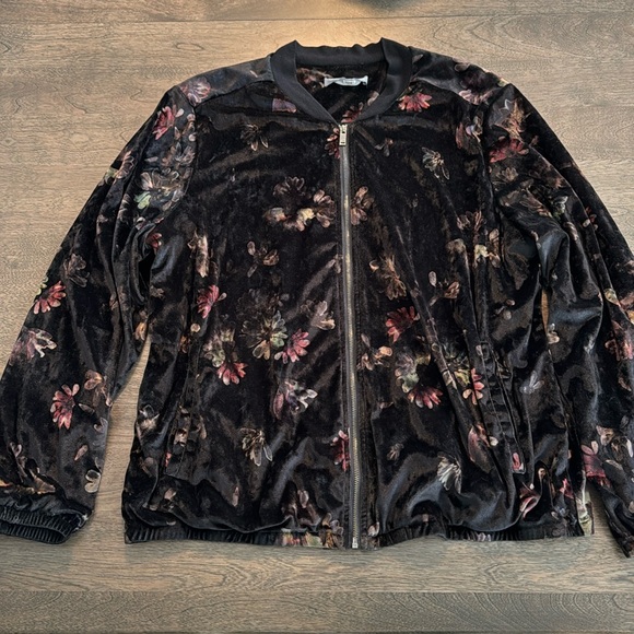 Great condition velvet zip up bomber jacket - Picture 1 of 11